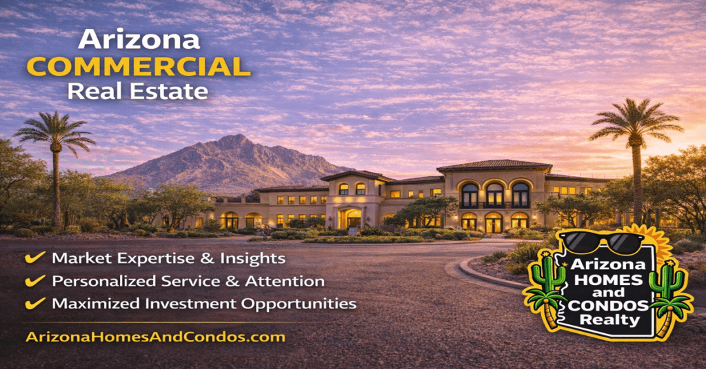 Arizona commercial real estate property with dedicated full-time real estate agent specializing in commercial real estate matters in Arizona