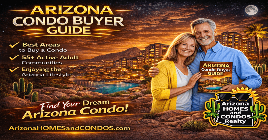 Arizona condo buyer guide featuring modern condo communities pool amenities and information about HOA fees financing and buying tips
