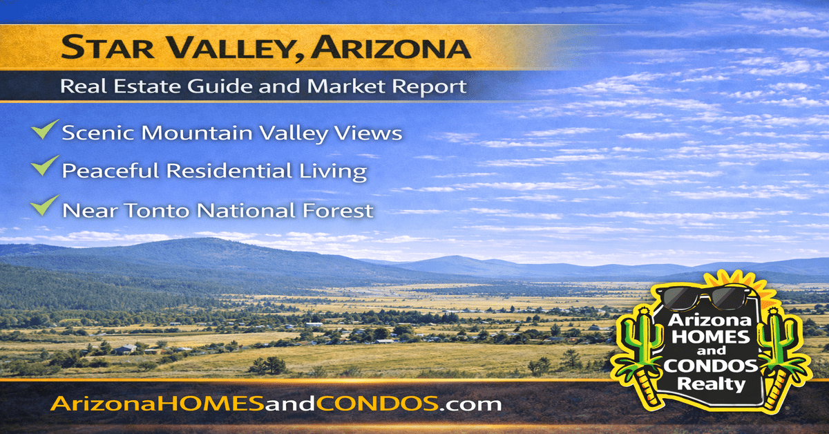 Star Valley Arizona real estate: small town homes and mountain landscape near Payson