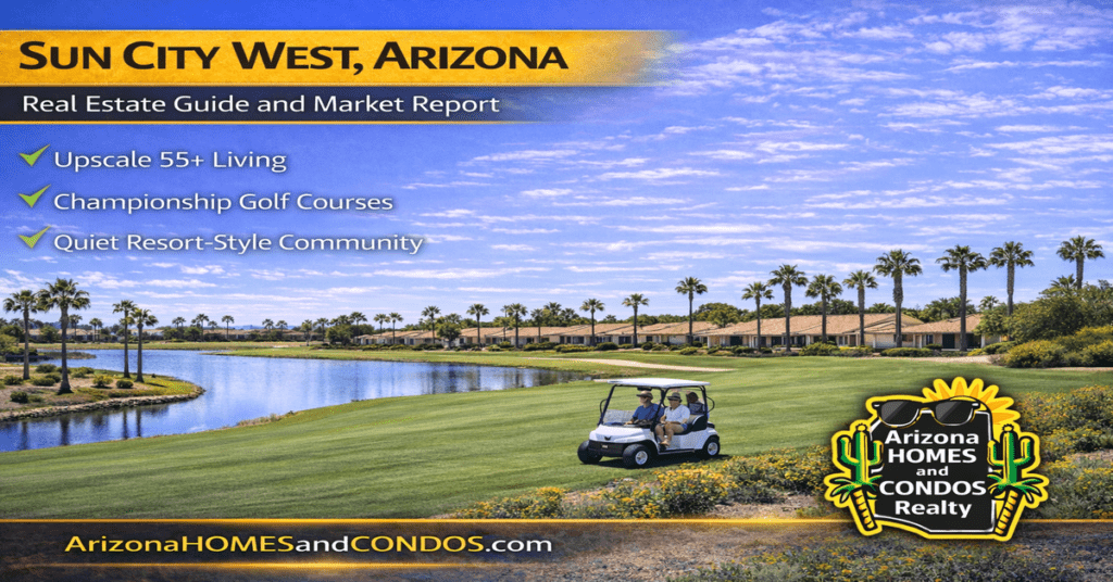 Sun City West Arizona real estate guide and market report featuring 55 plus community homes golf courses and active adult lifestyle