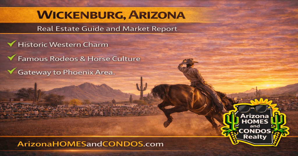 Wickenburg Arizona real estate guide and market report featuring ranch properties desert landscape and equestrian lifestyle