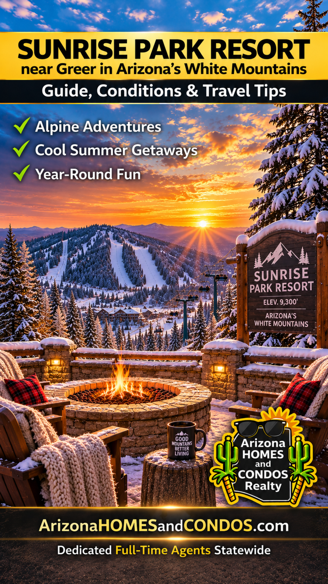 White Mountains ski day after Pinetop Ski and Snowboard rentals in Pinetop-Lakeside