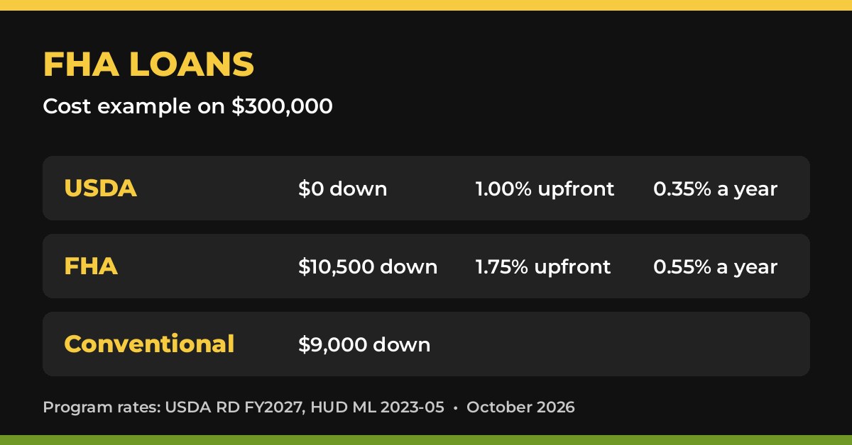 FHA loans cost comparison with 3.5% down in Arizona